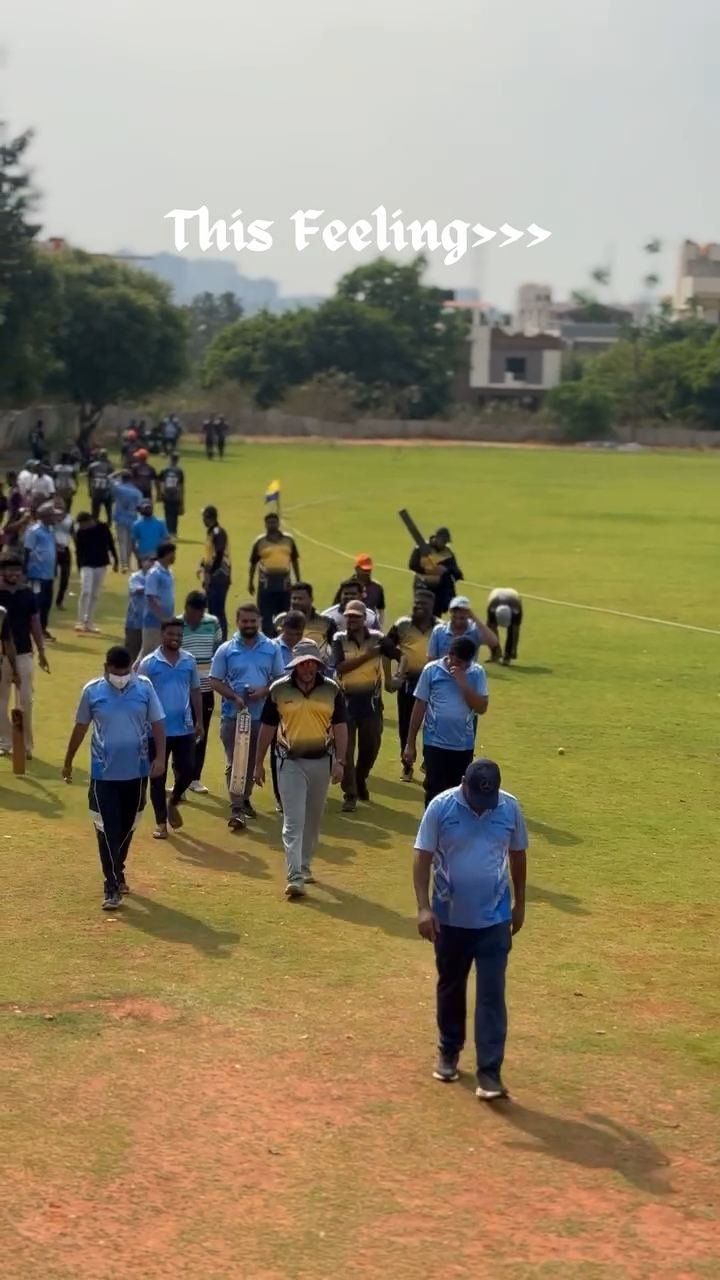 Magellan Aerospace Bangalore employees playing cricket at their corporate annual sports day