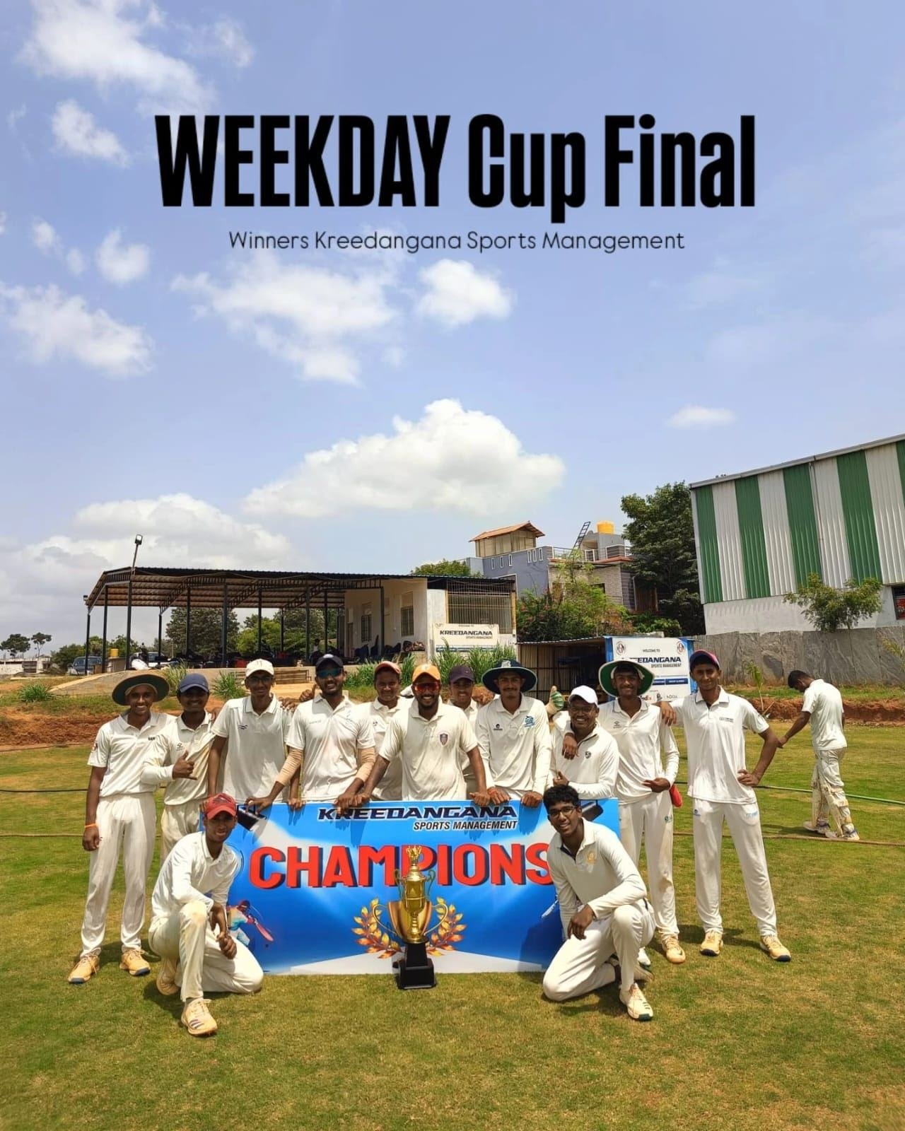 Teams and officials at the Weekday Cup Finals, managed by Kreedangana Sports Management